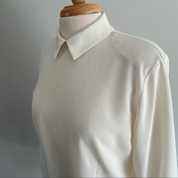 Vintage Peter Pan Collar Creamy White Blouse - Picture 4 of 11